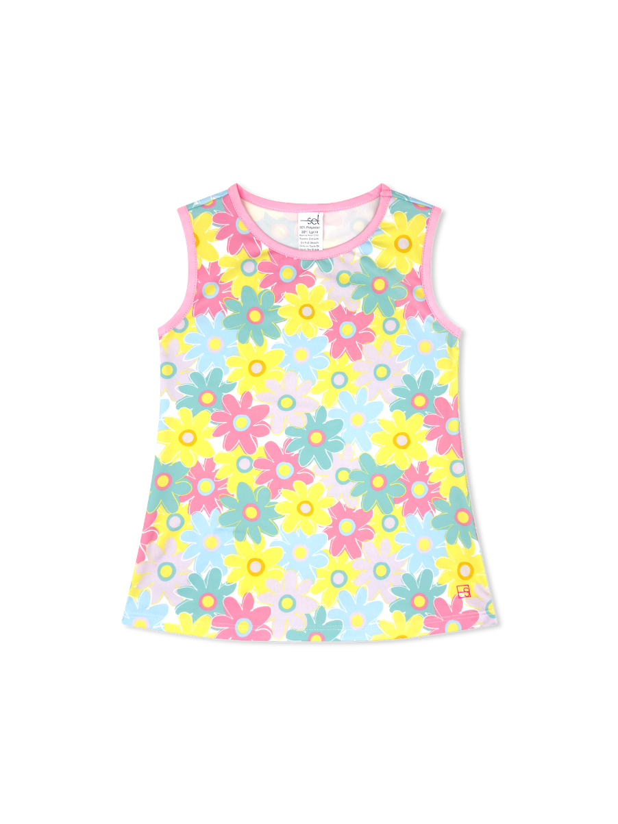 Tori Tank- Bloomtastic, Flamingo Pink