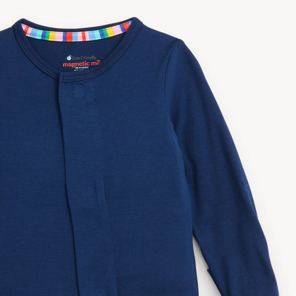 Blue Solid Modal Footie