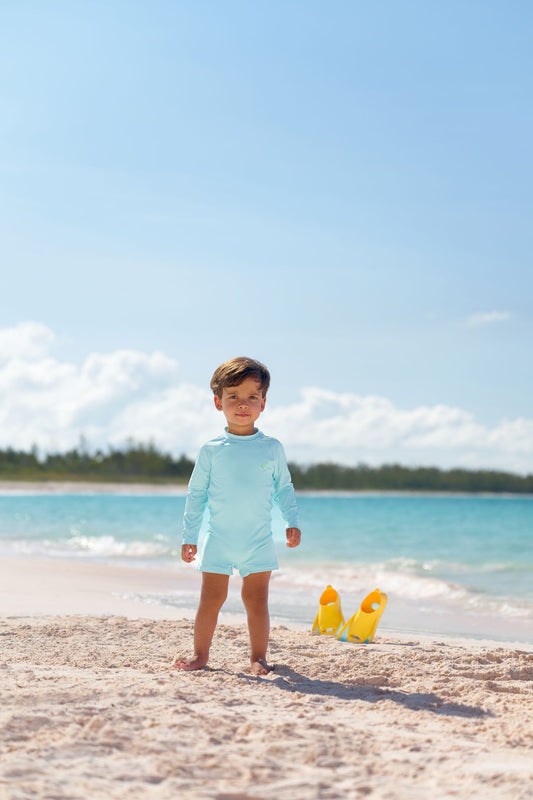 Price Pool Romper Edisto Egg Blue/ Grace Bay Green
