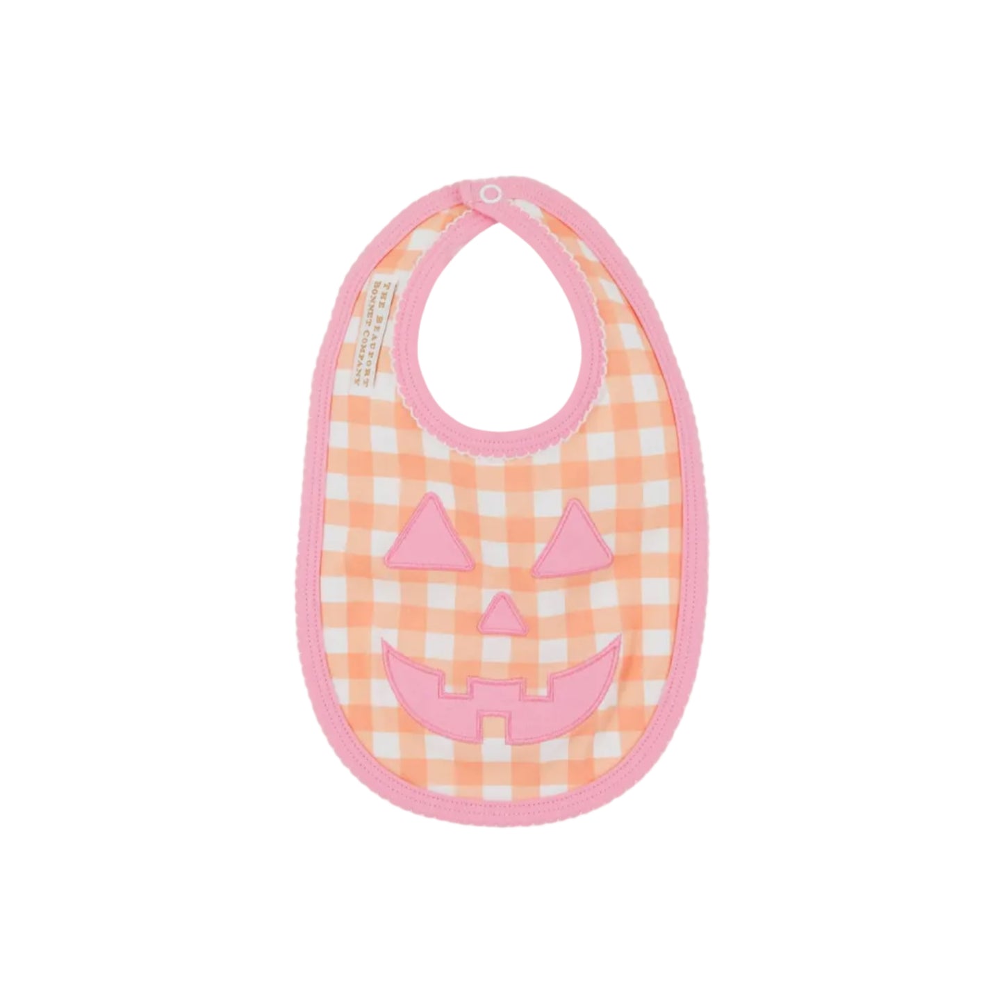 Burp Me Bib, Seashore Sherbet Gingham/Hamptons Hot Pink