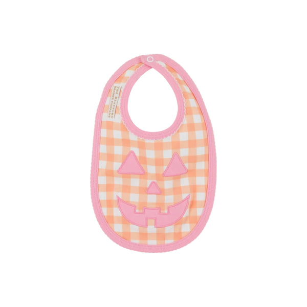 Burp Me Bib, Seashore Sherbet Gingham/Hamptons Hot Pink