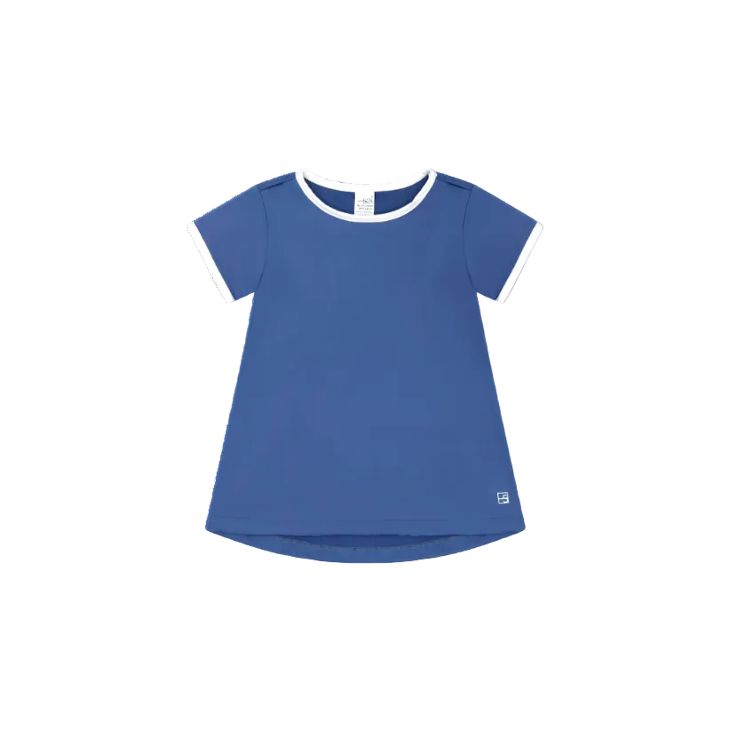 Bridget Basic Tee- Baton Rouge Blue & Pure Coconut