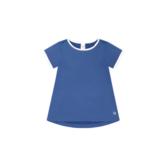 Bridget Basic Tee- Baton Rouge Blue & Pure Coconut