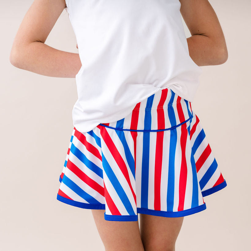 Quinn Skort- Bold, Brave, Blue