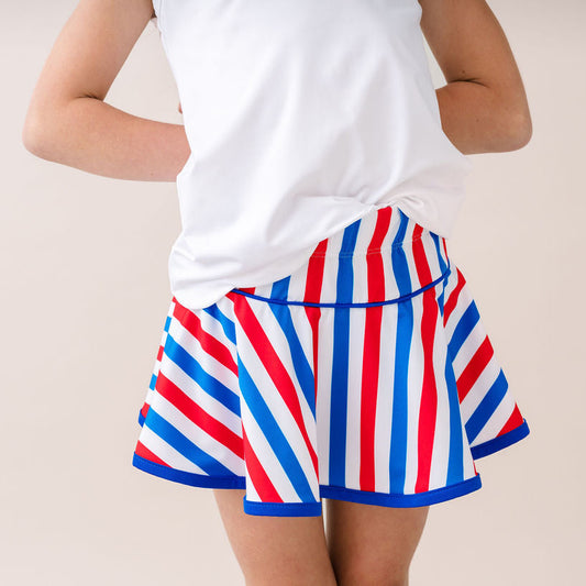 Quinn Skort- Bold, Brave, Blue