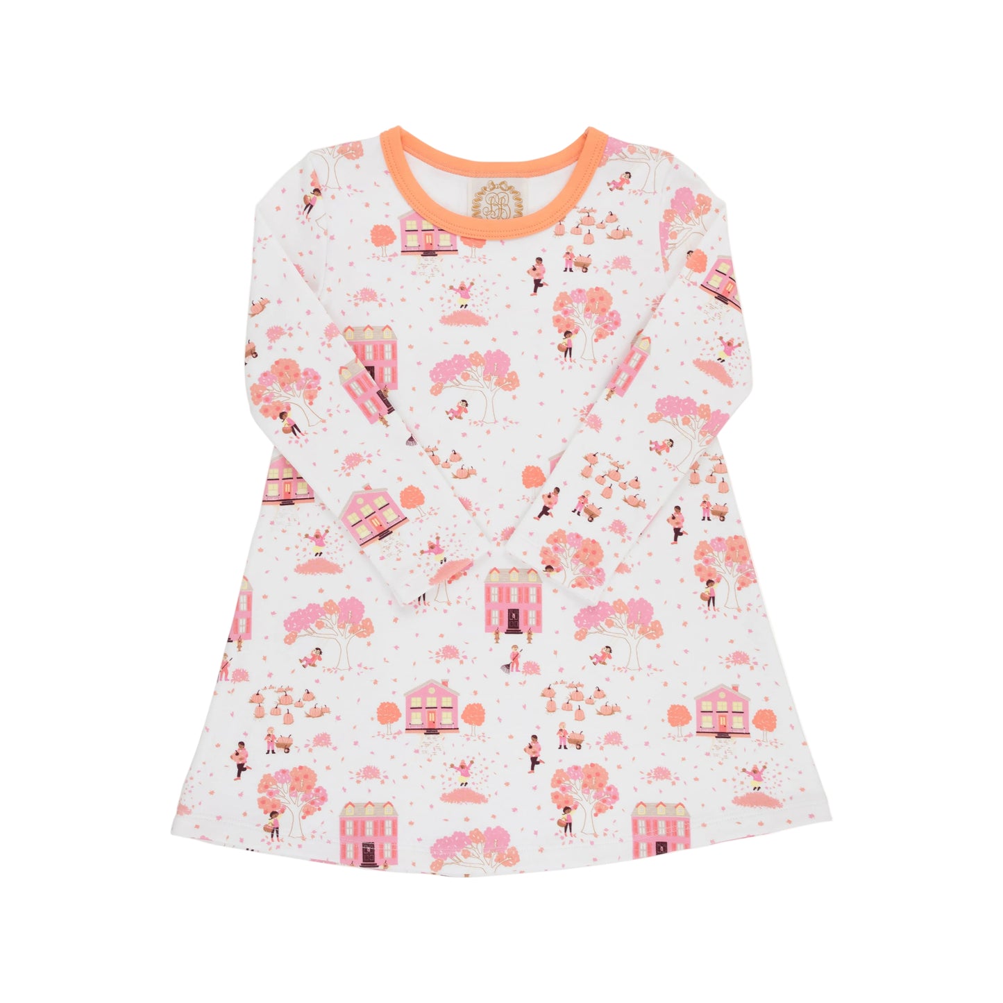Long Sleeve Polly Play Dress, Fall on Fincastle Rd/Seashore Sherbet