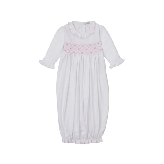 Sack with Hand Smock- White/Pink