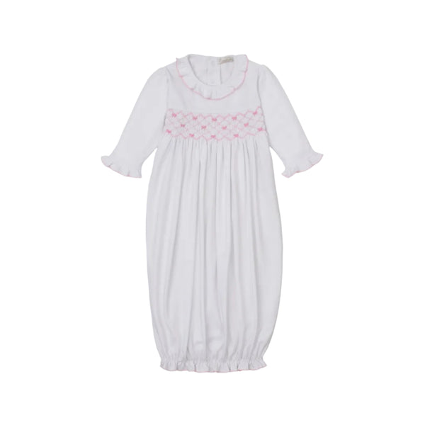 Sack with Hand Smock- White/Pink