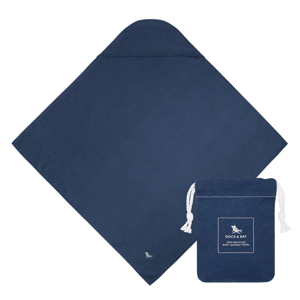 Dock & Bay Baby Hooded Towel- Classic Midnight Navy