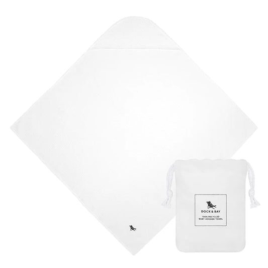 Dock & Bay Baby Hooded Towel- Classic Wishful White