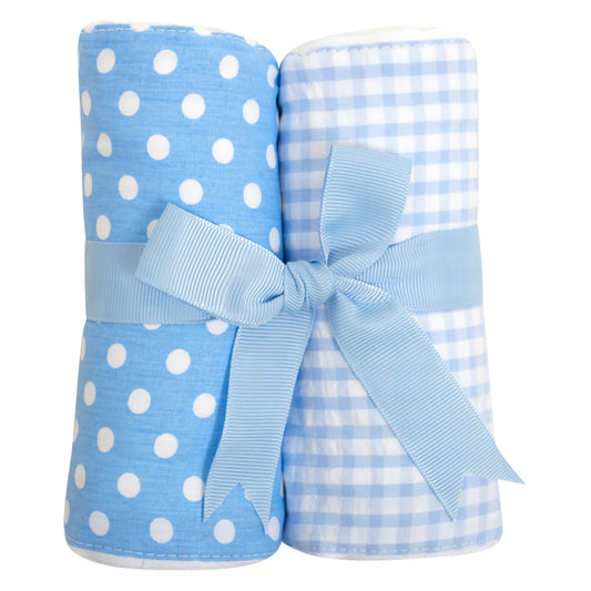 Blue Golf Set of Two Burp Cloths