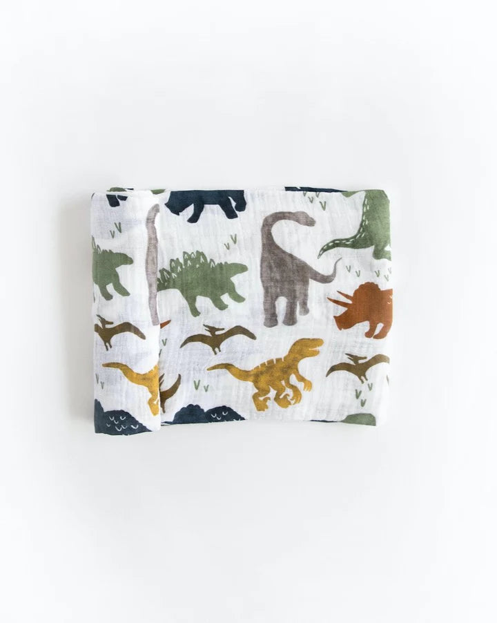 Cotton Muslin Swaddle Single - Dino Friends