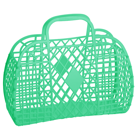 Large Retro Basket Green