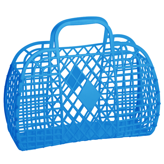 Large Retro Basket Royal Blue