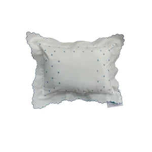 Blue Swiss Dots Petite Monogram Pillow With Insert, 10x14