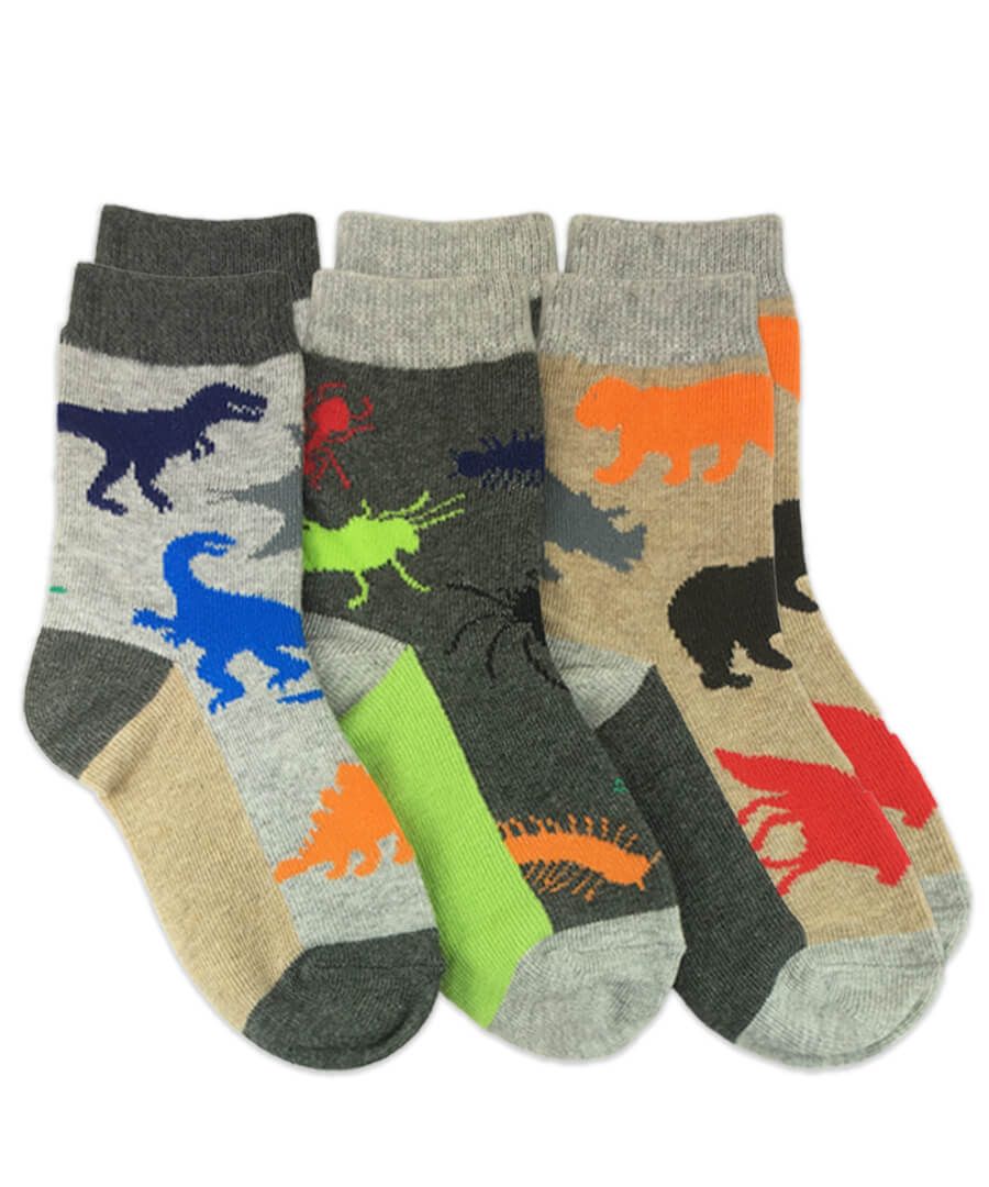 Jefferies Socks Assorted Land Animals Crew Socks 1 Pair Pack