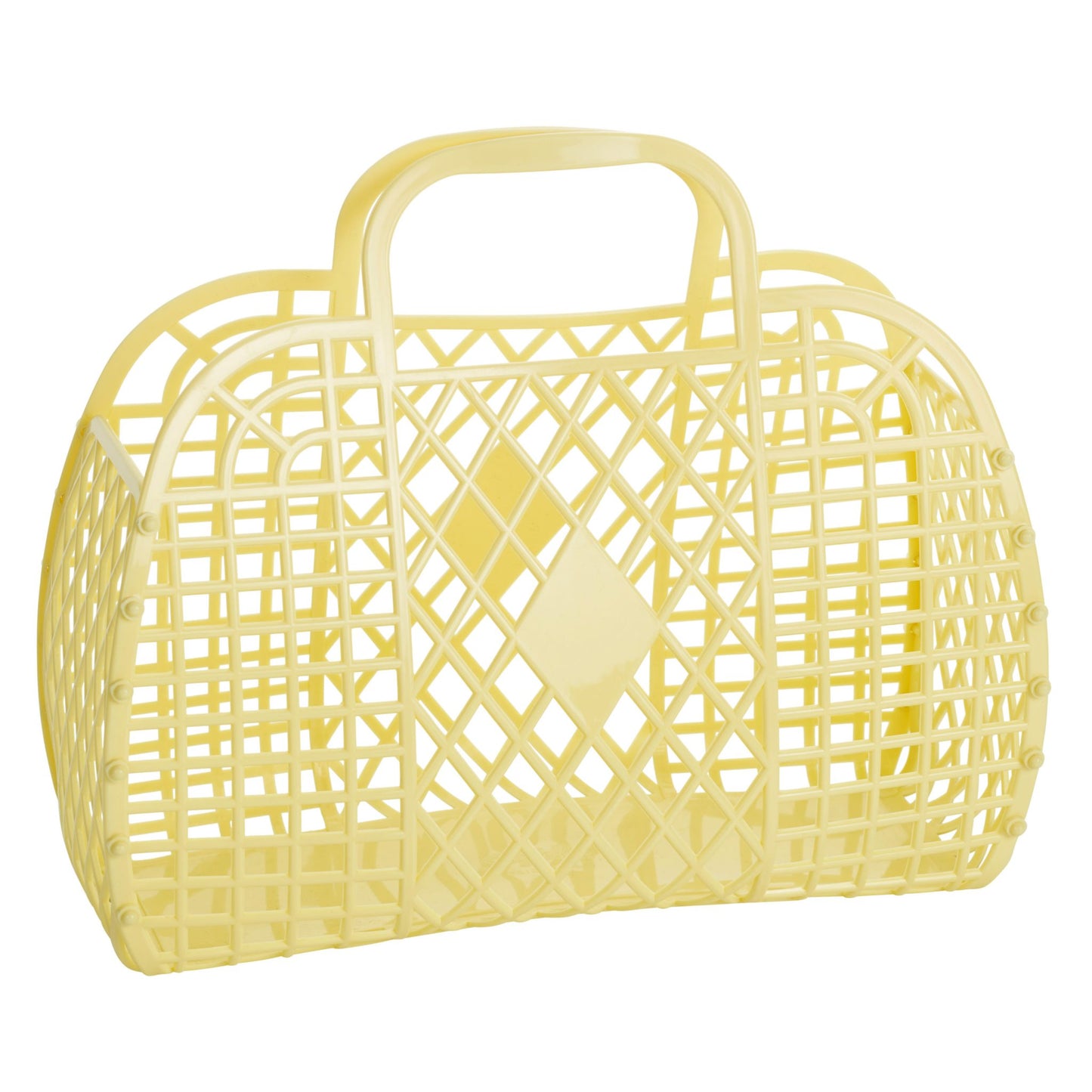Large Retro Basket Yellow