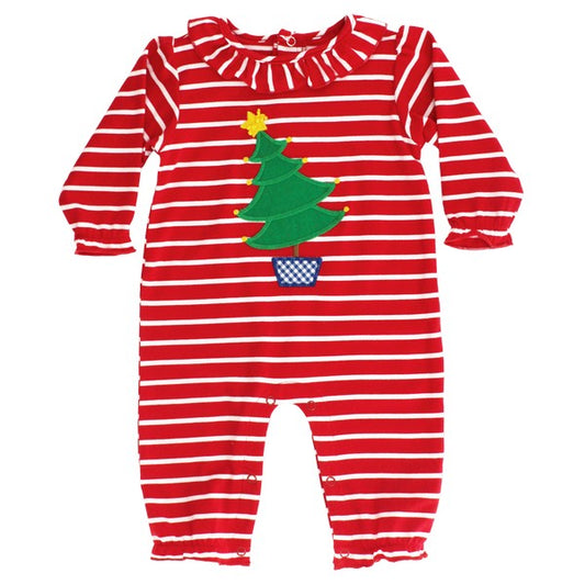 Christmas Tree Girls Knit Romper