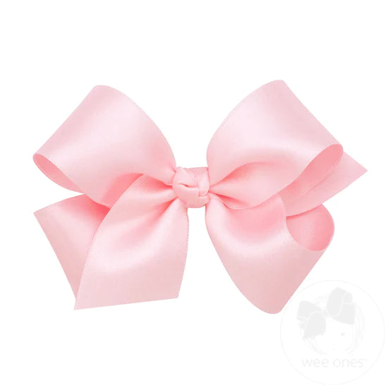 Medium French Satin Bow Light Pink