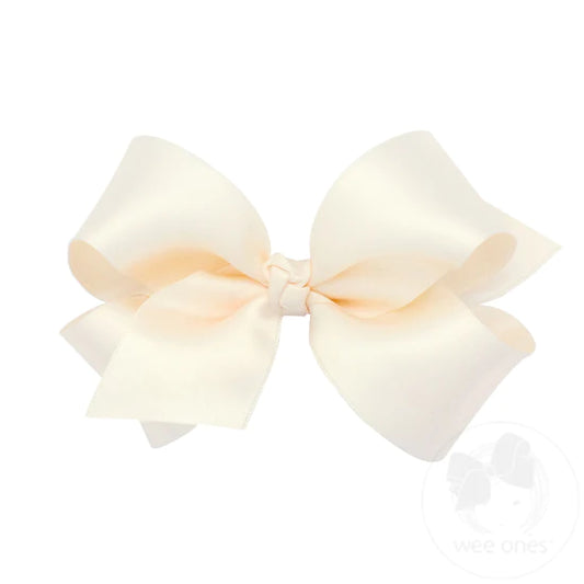 Medium French Satin Bow Ecru