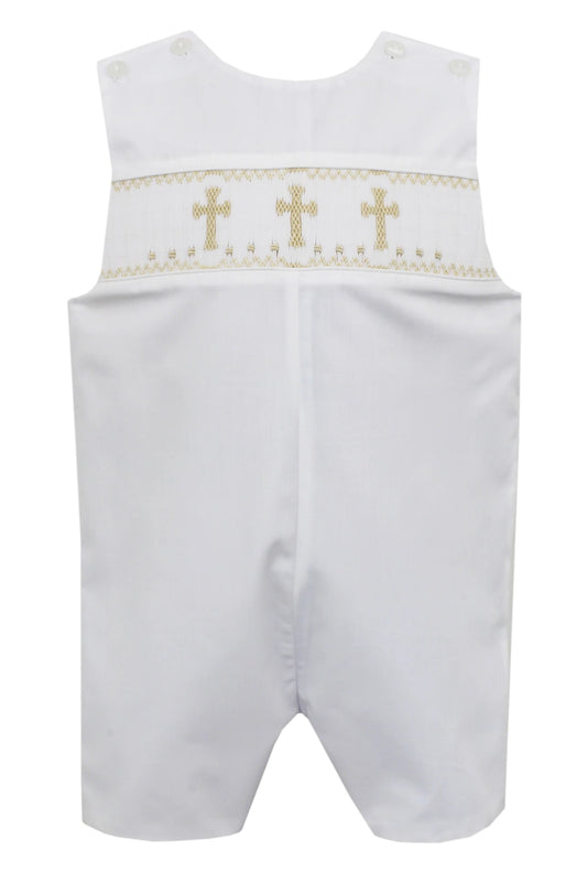 Cross Jon Jon Ecru Cross on White Poplin & Cross Shirt S/S Ecru Cross W/ Ecru Pipping