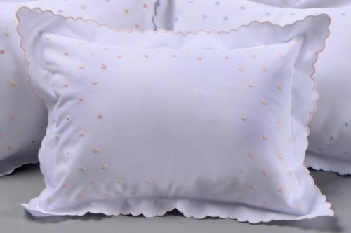 Pink Swiss Dots Petite Monogram Pillow With Insert, 10x14