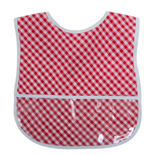 Red Check Laminated Bib