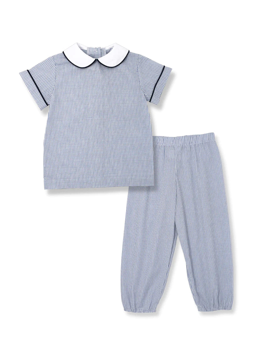 Sibley Pant Set - Light Blue Windowpane