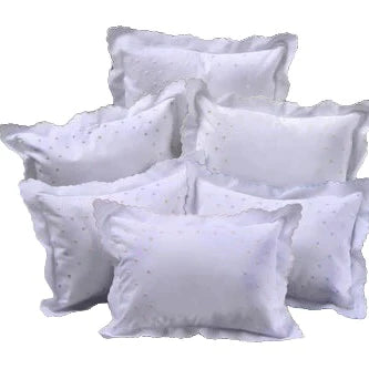 White Swiss Dots Petite Monogram Pillow With Insert, 10x14